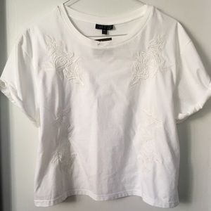 Topshop Embroidered Crop Top